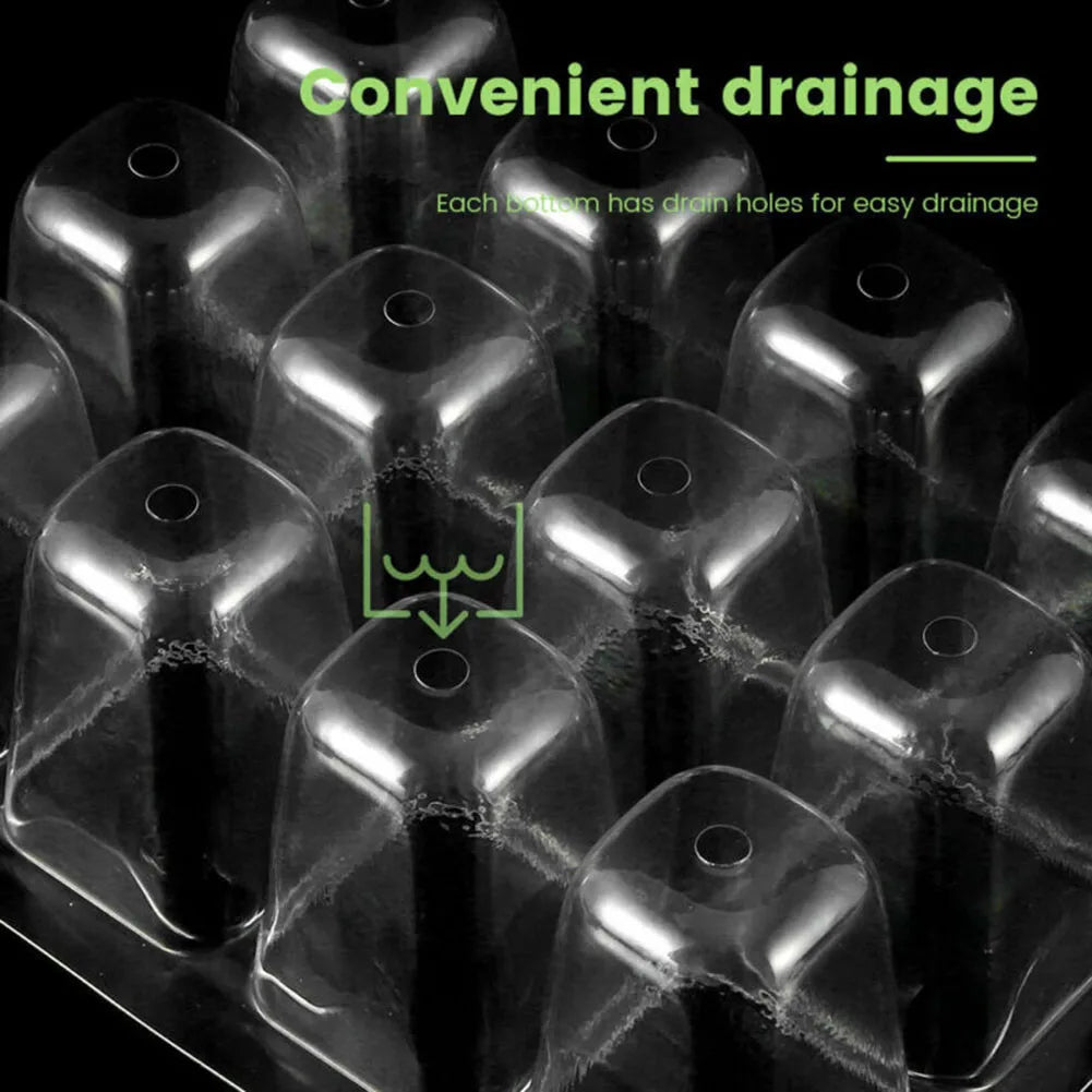 4Pcs Mini Greenhouse 12 Compartments Indoor Greenhouse Propagation Greenhouse Nursery Box With Air Vent